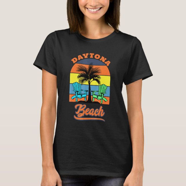 Retro Cool Daytona Beach Vacation Design Florida B T-Shirt (Vorderseite)