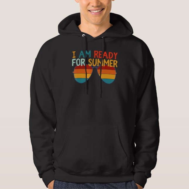 Retro Cool, ich bin bereit für Sommersonnenbrille  Hoodie (Vorderseite)