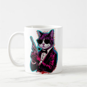 Retro Cool Katzenspy Kaffeetasse