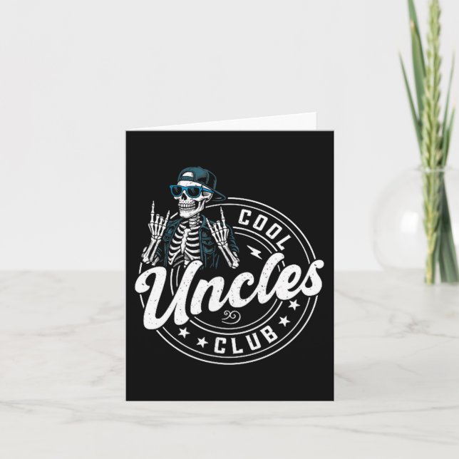 Retro Cool Uncles Club Funny Skeleton New Uncle Me Karte (Vorderseite)