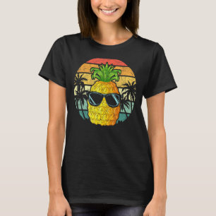Retro Coole Ananas Sonnenbrille Tropisches Fruchtf T-Shirt
