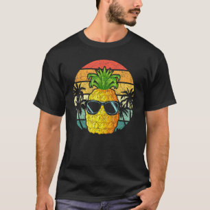 Retro Coole Ananas Sonnenbrille Tropisches Fruchtf T-Shirt