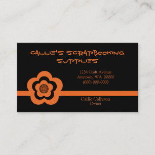 Retro Coole Blume Visitenkarte, Mandarine Visitenkarte