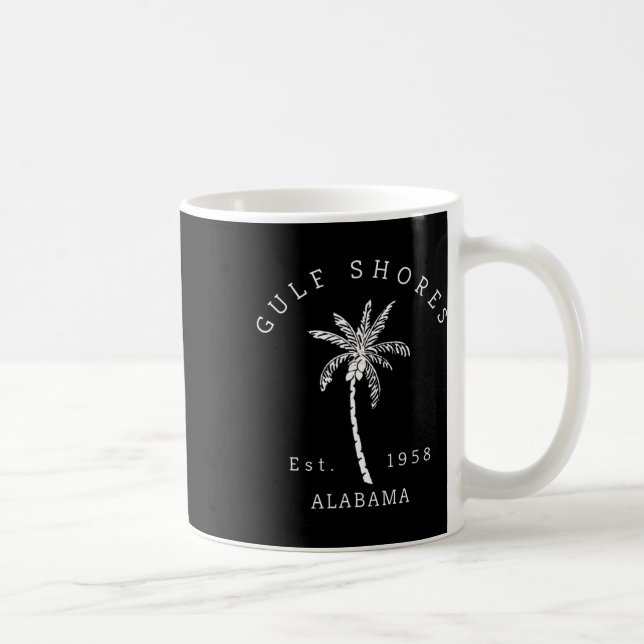 Retro Coole Golfküste Al Beach Palm Tree Grafik Kaffeetasse (Rechts)