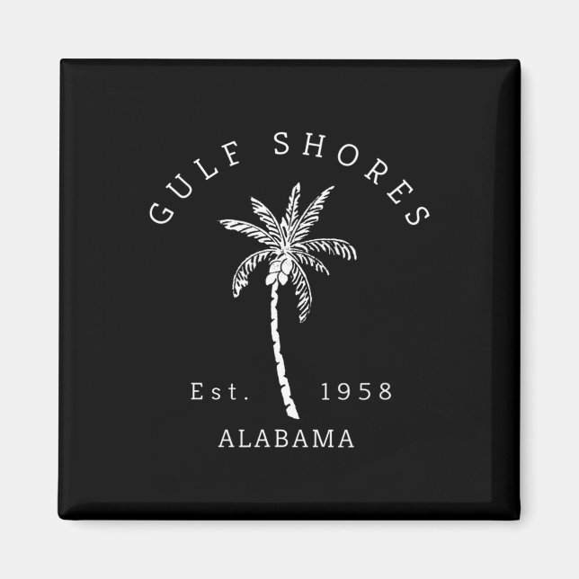 Retro Coole Golfküste Al Beach Palm Tree Grafik Magnet (Vorne)
