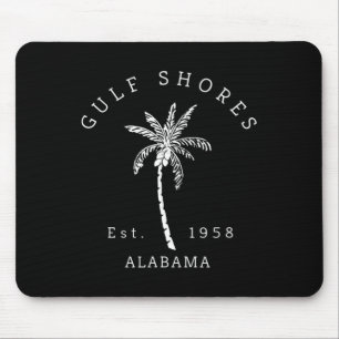 Retro Coole Golfküste Al Beach Palm Tree Grafik Mousepad