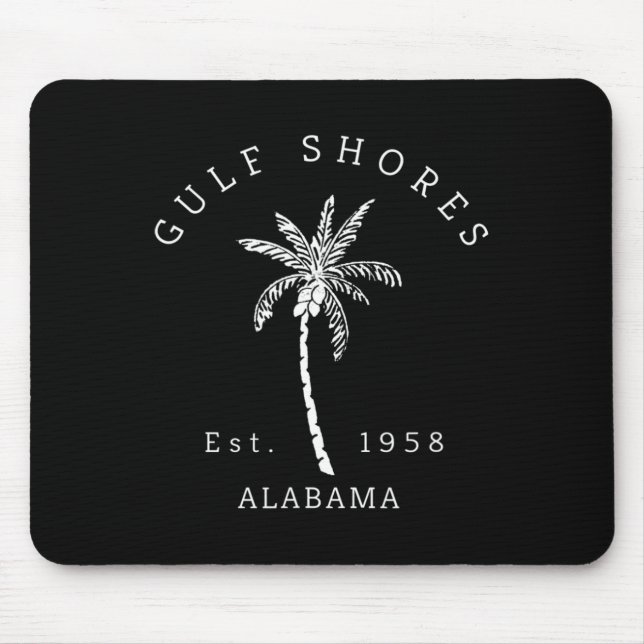 Retro Coole Golfküste Al Beach Palm Tree Grafik Mousepad (Vorne)