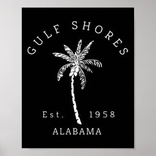 Retro Coole Golfküste Al Beach Palm Tree Grafik Poster