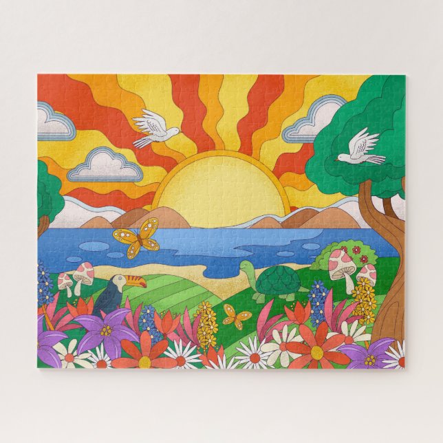 Retro Coole Landschaft (Horizontal)