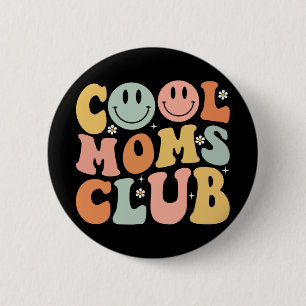 Retro Coole Mamas Club Mama Smile Happy Face Mütte Button