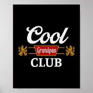 Retro Coole Opa Club Familie Zusammenpassend Vater Poster