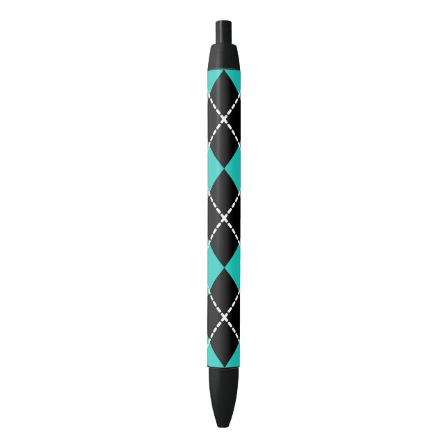 Retro Coole Raute Türkis Schreibstift Kugelschreiber (Vorderseite Vertikal)