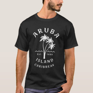 Retro Coole Strände der Karibik Aruba T-Shirt