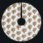 Retro Coole Weihnachtsbaumdekoration Muster Polyester Weihnachtsbaumdecke<br><div class="desc">Baumrock mit einer Vintagen Stildarstellung. 3 rote Weihnachtsbaumbläschen umgeben von grünen Heiligen und Beeren. Stilvolles Retro-Design.</div>