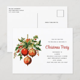 Retro Coole Weihnachtsbaumdekoration Party Postkarte