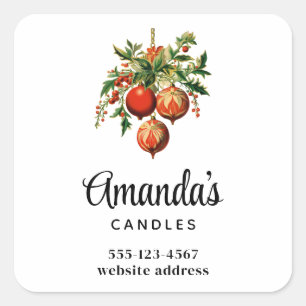 Retro Coole Weihnachtsbaumdekorationen Business Quadratischer Aufkleber