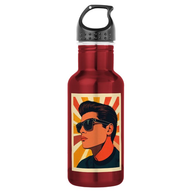 Retro Cooler Typ Edelstahlflasche (Vorderseite)