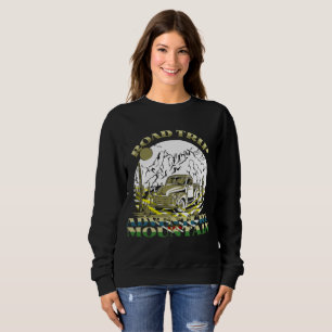 Retro cooles Lagerfeuer Bergstraßen Roadtrip Sweatshirt