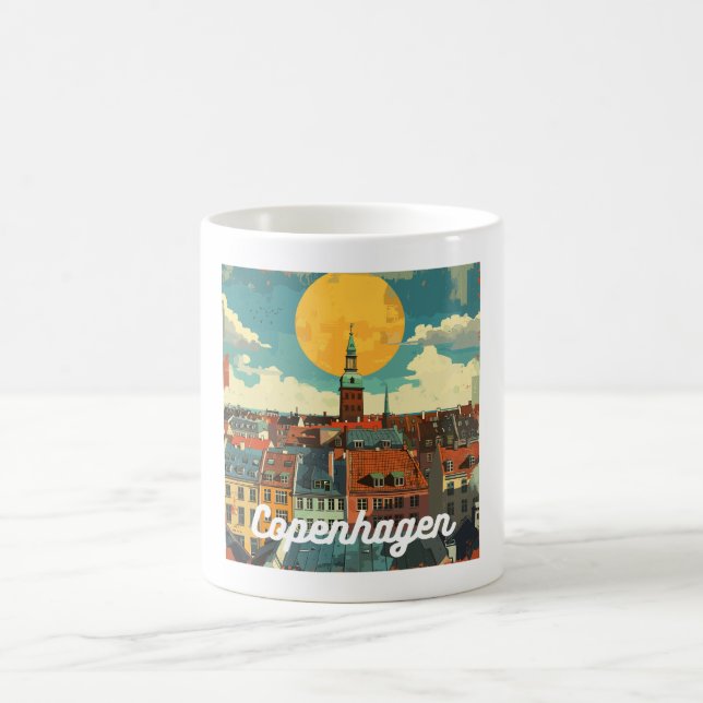 Retro Copenhagen Skyline Kaffeetasse (Mittel)