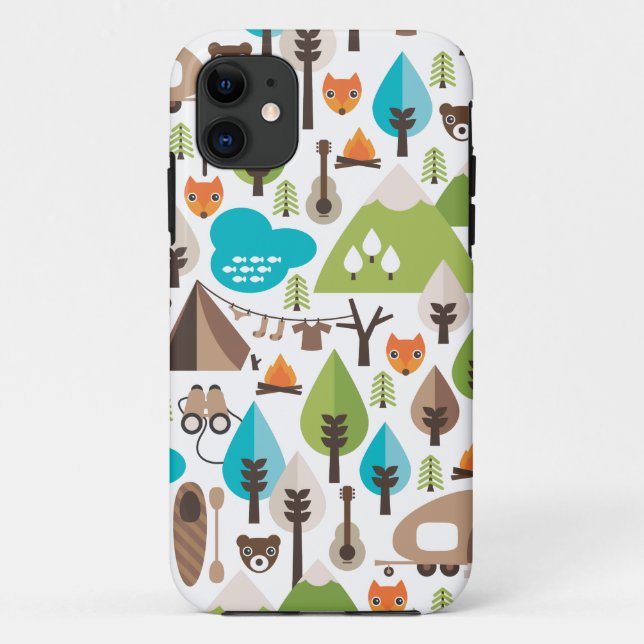 Rétro coque iphone de renard mignon (Dos)