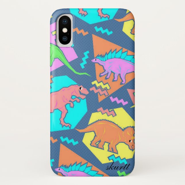 Rétro coque iphone du dinosaure 90s (Dos)