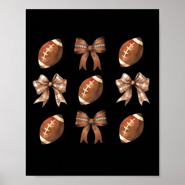 Retro Coquette Bow American Football Erntedank Poster (Vorne)