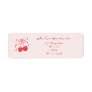 Retro Coquette Cherry Rot und Rosa Rücksendeadress