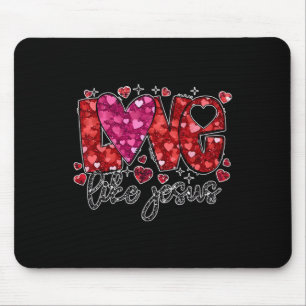 Retro Coquette Kreuzung Liebe wie Jesus Valentines Mousepad