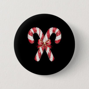 Retro Coquette Schleife Zuckerrohr Weihnachtszeit Button