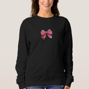 Retro Coquette Stift mit rosa Bow Lehrer hinten T Sweatshirt