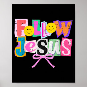 Retro Coquette Süße Folge Jesus Bibelvers Glaube Poster