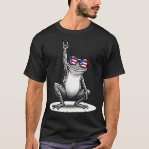 Retro Coqui-Frosch-Rockmusik Puerto Rico-Flagge Ta T-Shirt