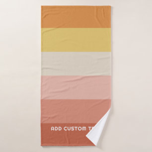 Retro Coral Sunset Stripes Minimal Sans Serif Nom
