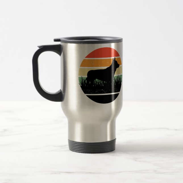 Retro Corgi Sunset Reisebecher (Links)