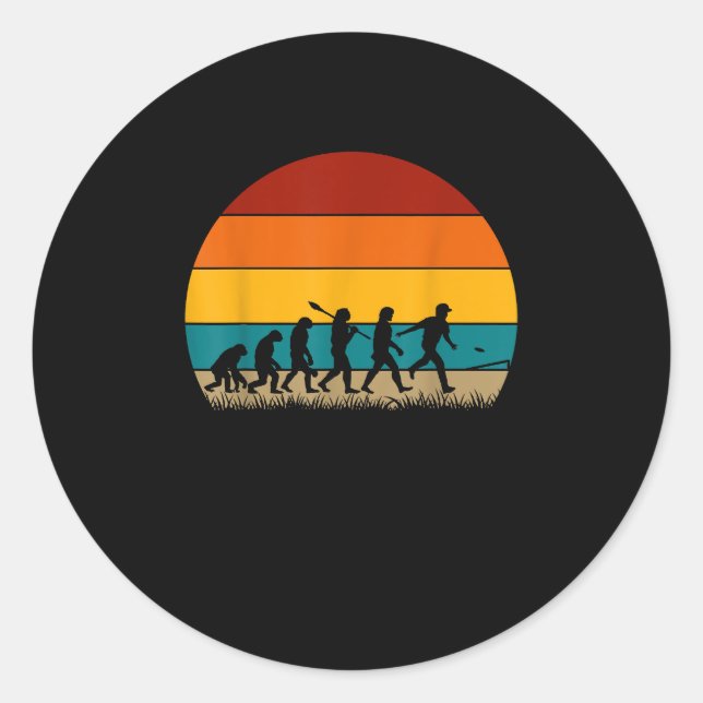 Retro Cornhole Evolution Funny Cornhole Runder Aufkleber (Vorderseite)