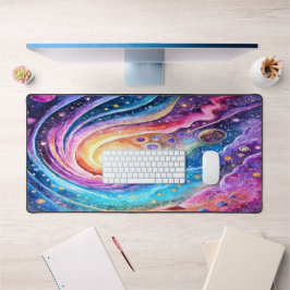 RETRO COSMIC WATERCOLOR Außenraumgestaltung Schreibtischunterlage