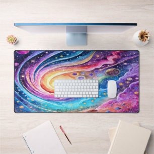 RETRO COSMIC WATERCOLOR Außenraumgestaltung Schreibtischunterlage