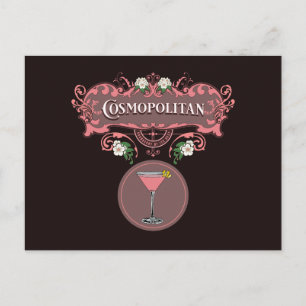 Retro Cosmopolitan Cocktail Postkarte