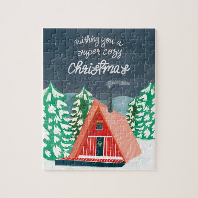Retro Cosy Cabin the Woods Christmas (Vertikal)