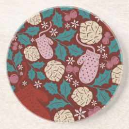 Retro Cosy Christmas Charm Pattern Getränkeuntersetzer