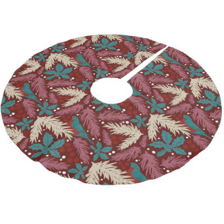 Retro Cosy Christmas Pattern Polyester Weihnachtsbaumdecke