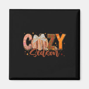 Retro Cosy Season Pumpkin Bow Dies ist die Saison Magnet