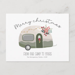 Retro-Country-Camper-Weihnachtskarte Postkarte