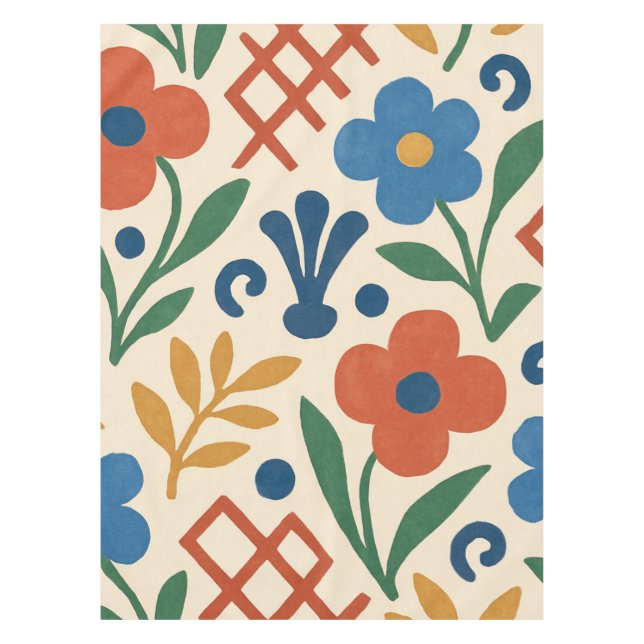 Retro Country Floral Trellis Muster Tischdecke (Vorderseite)