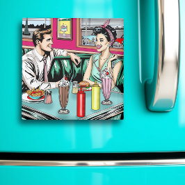 Retro Couple aus den 50er Jahren bei Diner Magnet