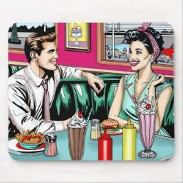 Retro Couple aus den 50er Jahren bei Diner Mousepad