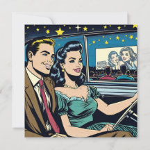 Retro Couple beim Drive-In-Film