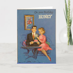 RETRO COUPLE CARTE D'ANNIVERSAIRE POUR MARI