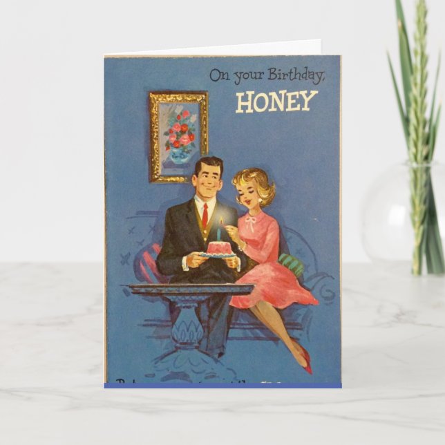 RETRO COUPLE CARTE D'ANNIVERSAIRE POUR MARI (Devant)