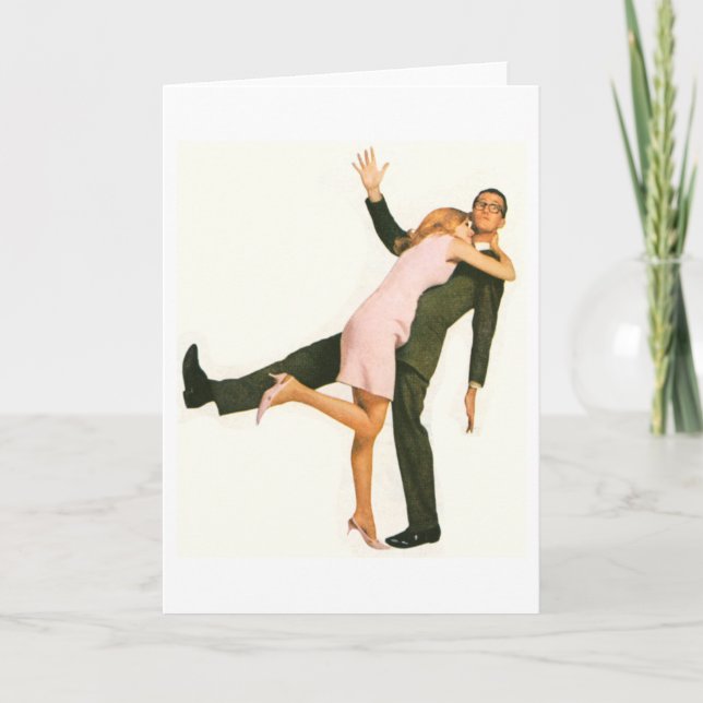 Retro Couple Feiertagskarte (Vorderseite)
